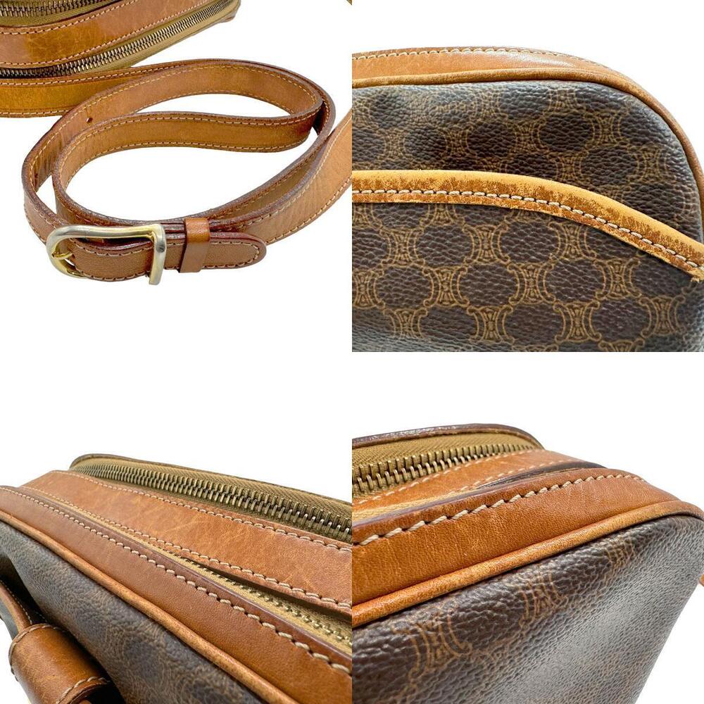 Celine Coated Canvas Macadam Shoulder Bag Brown - Picture 4 of 4